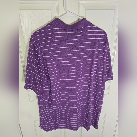 Purple Striped Polo Shirt with Classic Collar - Picture 2 of 8